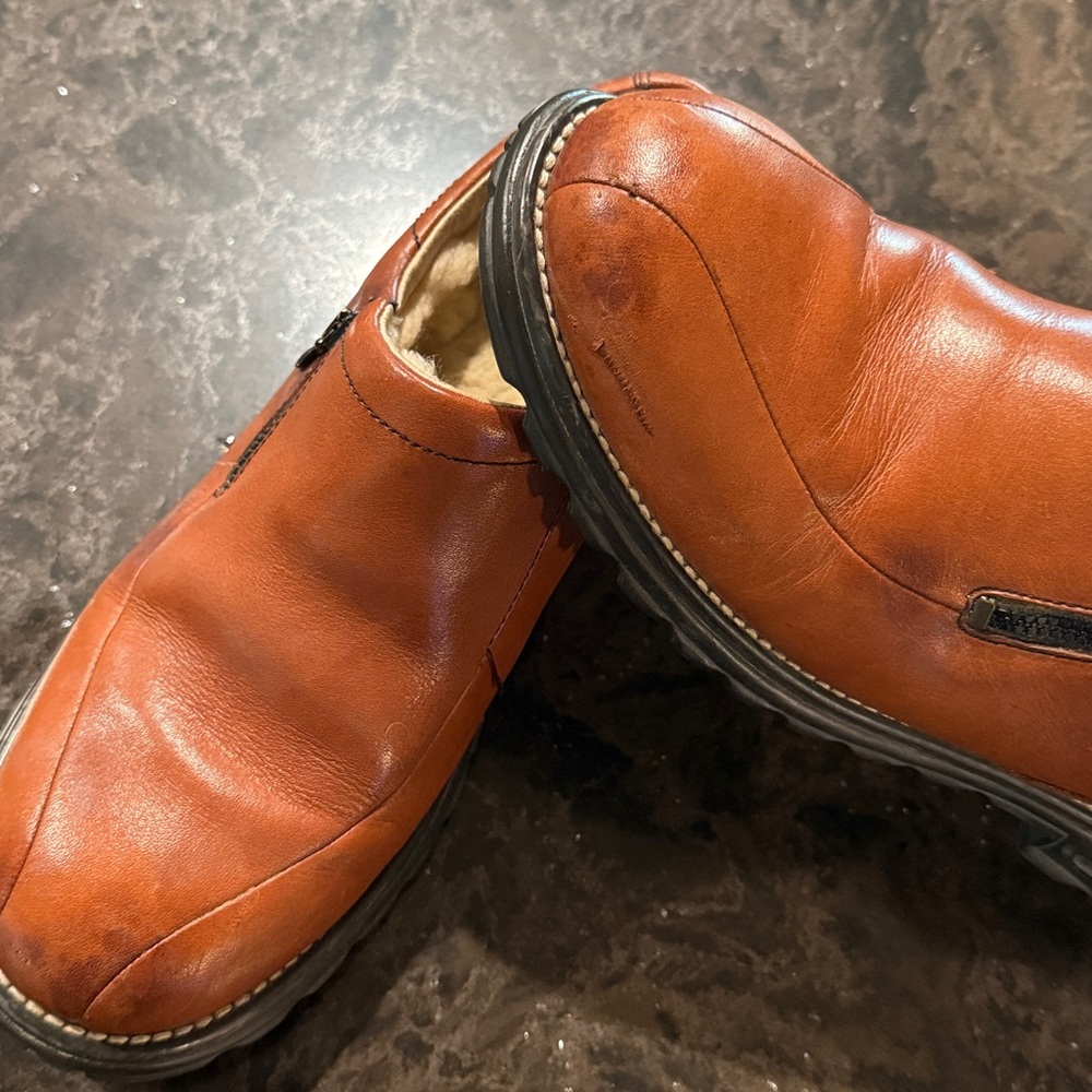 Ugg’s Brown Leather Slip-On Shoes - Picture 5 of 7